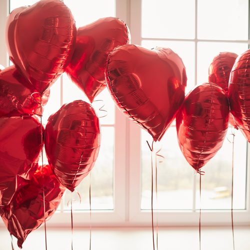 Heart shaped red balloons, Valentines Day foil decor, wedding party decoration, birthday baby shower, romantic gift for proposals of marriage, love, mothers day, engagement, romantic special night